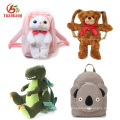 Lindo muñeco de peluche mochila personalizado lobo ciervo cachorro rata panda conejo pingüino dragón koala gato oso de peluche niños animales felpa mochila